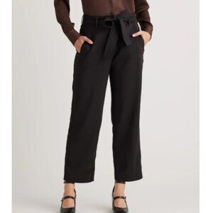 Quince Stretch Crepe Paperbag Pant Size 6 Black